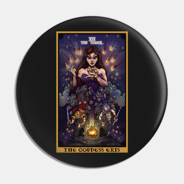 The Goddess Eris The Tower Tarot Card Pin by TheGhoulishGarb