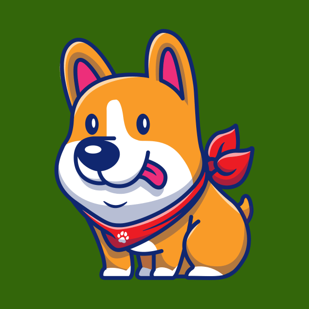 Cute Corgi Sitting Cartoon by Catalyst Labs