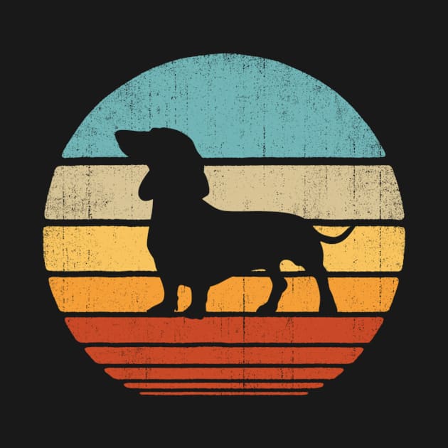 Dachshund Silhouette Retro Vintage by Xamgi