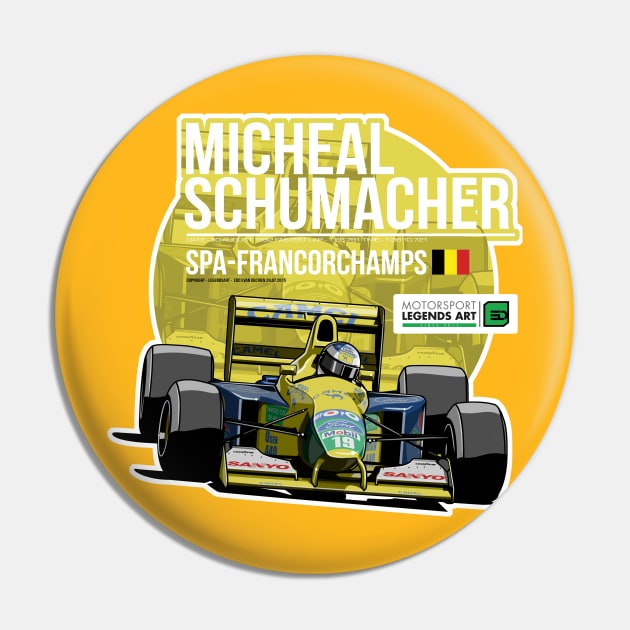 Michael Schumacher - 1992 Spa Pin by EvanDeCiren