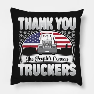 PEOPLES CONVOY US FLAG WASHINGTON DC 2022 WHITE LETTERS Pillow