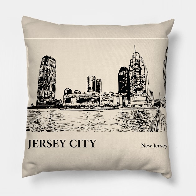 Jersey City - New Jersey Pillow by Lakeric