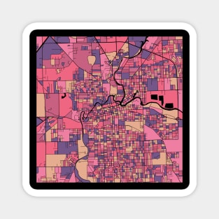 Fort Wayne Map Pattern in Purple & Pink Magnet