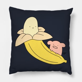 Pig and Peeled Banana Pillow