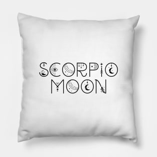 Scorpio moon sign celestial typography Pillow