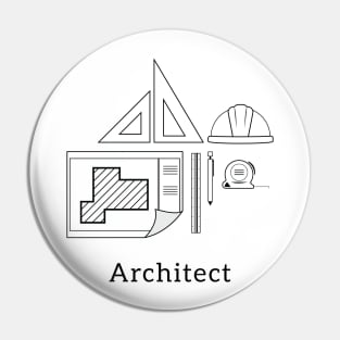 Architecture Icons Black and White Pin