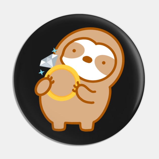 Cute Wedding Ring Sloth Pin by theslothinme