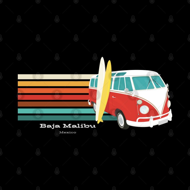 Go to Baja Malibu, Mexico for Surfing T-Shirt by Contentarama