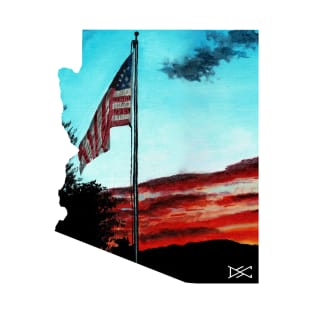 Arizona Sunset Flag Silhouette T-Shirt