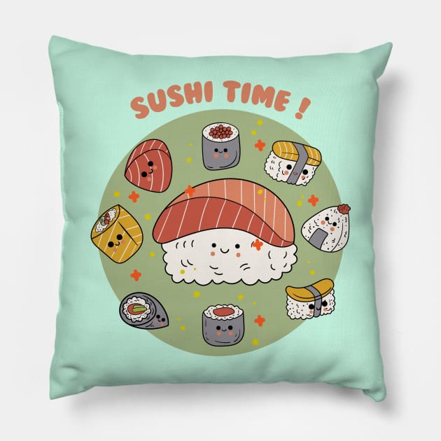 Sushi Time Pillow by Oiyo