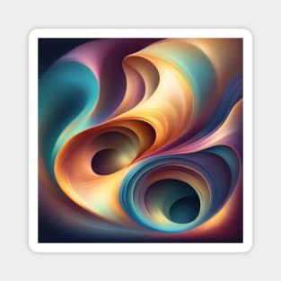 Abstract art in the form of multicolored swirls. Magnet