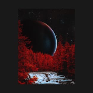 The Red Forest - Space Collage, Retro Futurism, Sci-Fi T-Shirt