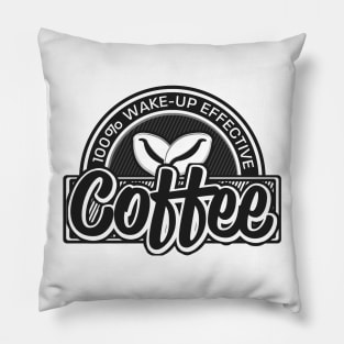 Coffee Lovers Retro Logo T-Shirt Pillow