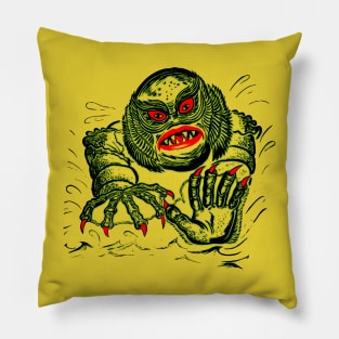 Vintage Halloween lagoon monster Pillow