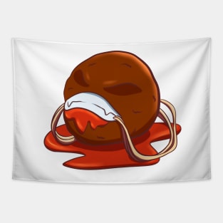 Meatball Halloween Cute Food Tapestry