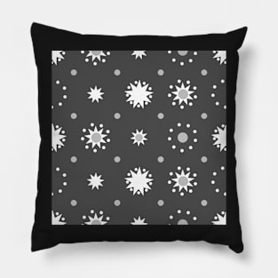Suns and Dots White on Grey Repeat 5748 Pillow
