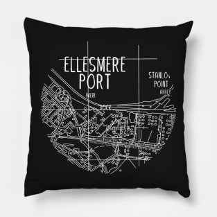 Ellesmere Port Map (White) Pillow