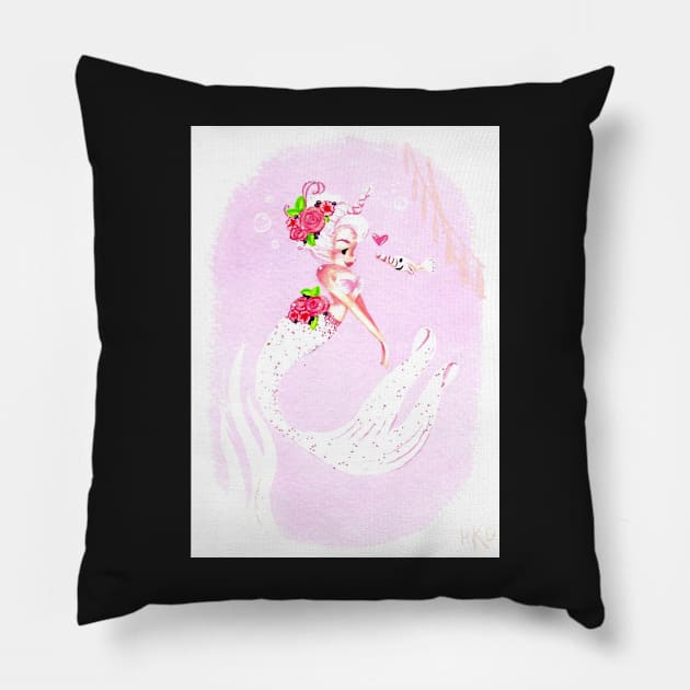 Mermaid Unicorn with a Narwhal Friend Pillow by hallieodom