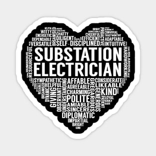 Substation Electrician Heart Magnet