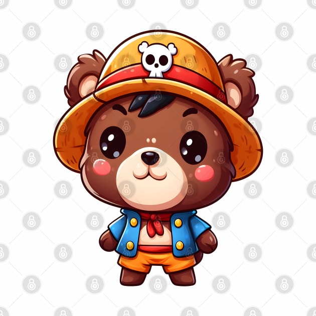 Cute Straw Hat Bear Pirate Kawaii by Teddy Club