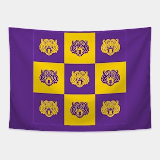 Purple and Gold Nine Tiger Cares Tapestry