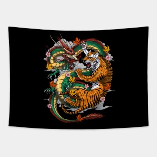 Japanese Dragon Tiger Tapestry