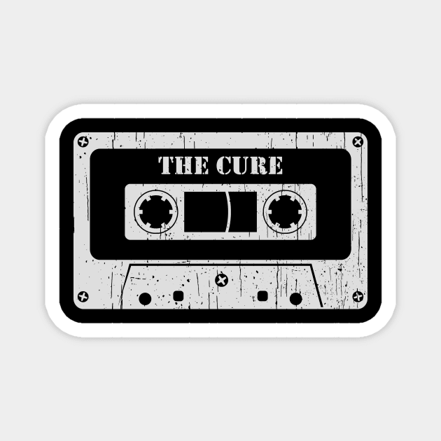 The Cure - Vintage Cassette White Magnet by FeelgoodShirt