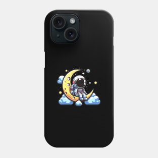 Cute astronaut on the moon Phone Case