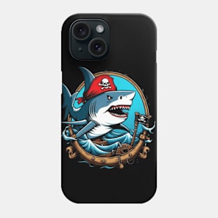 Pirate shark gift ideas kids tees Phone Case