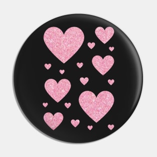 Light Pink Faux Glitter Hearts Pin