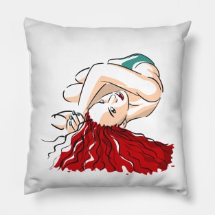 Minimalist woman portrait Pillow