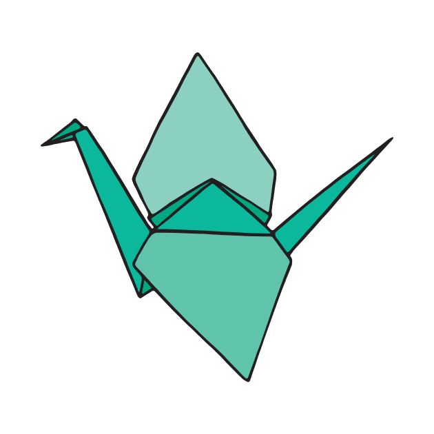 Green Origami Paper Crane by murialbezanson