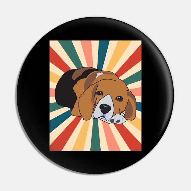 Cute Beagle Dog Breed 80s 90s Retro Style Vintage Design Animal Pet Pin by Inspirational And Motivational T-Shirts