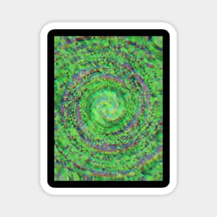 Diamond Swirl of Summer Green Leafs Magnet