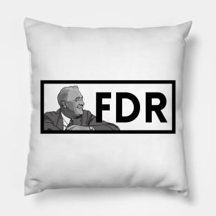 FDR: Black & White President Roosevelt Portrait Pillow