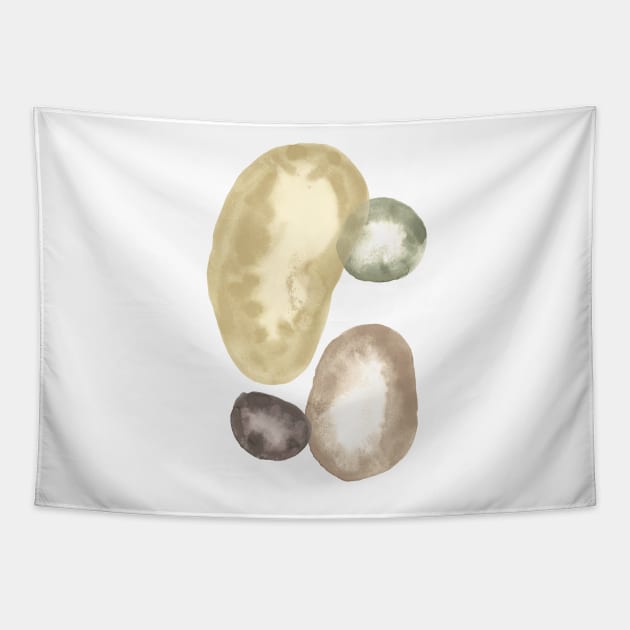 Watercolor balancing stones 2 Tapestry by WhalesWay