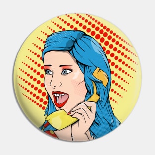 Dial Telephone Pop Art Pin