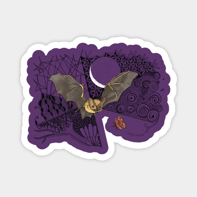 Bat and Moth Doodle Magnet by mernstw