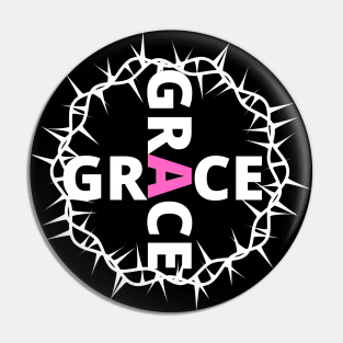 Grace With Thorn Crown Christian Design Pin