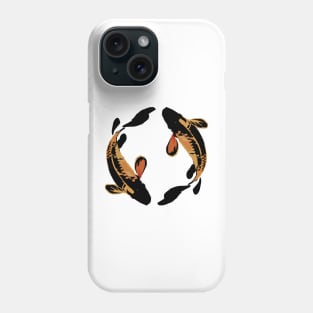 KOI FISH IN BLACK YELLOW BODY COLOR Phone Case