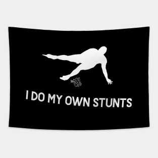 I Do My Own Stunts Speed Skating Funny Speed Skater Tapestry