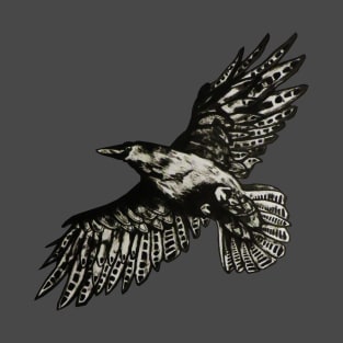 Flying Crow Drawing T-Shirt