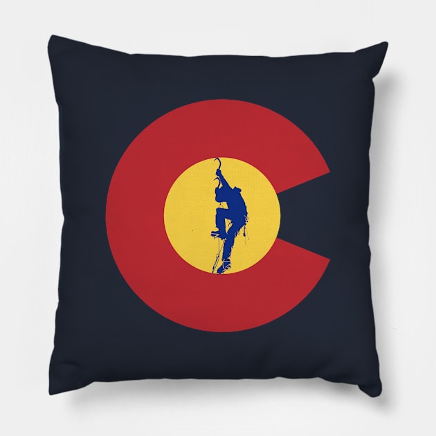 Colorado Ice Climbing Pillow by esskay1000