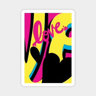 CMYK Love Graffiti for Valentine's Day Magnet