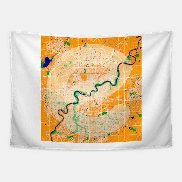 Edmonton Map Tapestry by Edmonton River