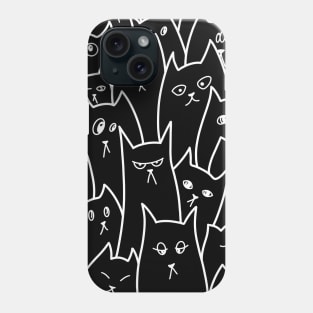 Cartoon Qute Cat Doodle / Cats illustration / Cat line art Phone Case