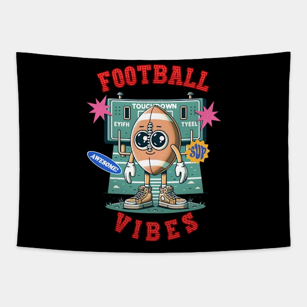 Retro American Football Vibes Tapestry by zsay