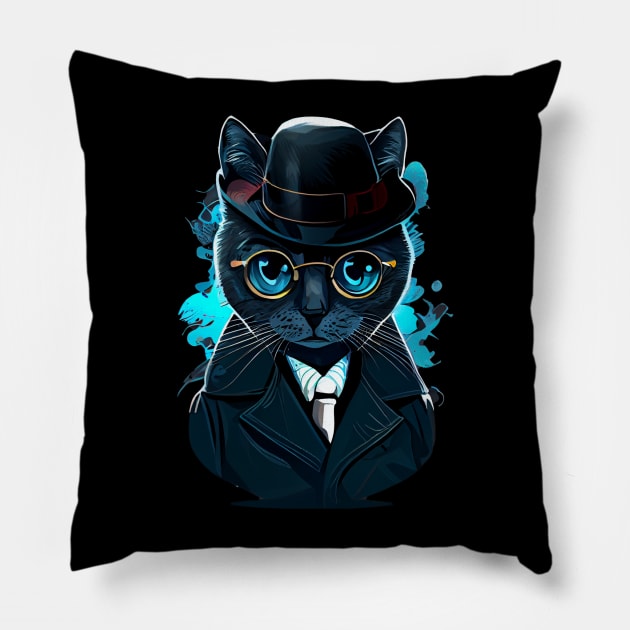 Detective cat Pillow by Pixy Official