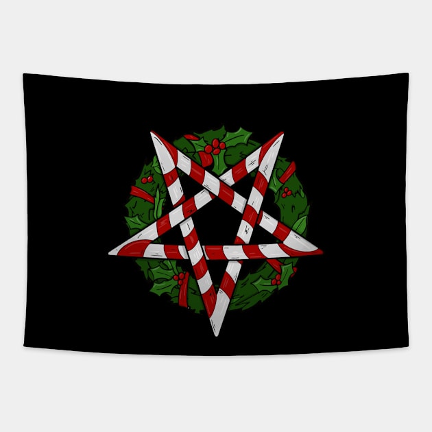 Pentagram Wreath Tapestry by Ratatosk