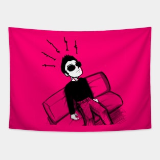 be aware of yourself, take care and love yourself in therapy ecopop art Tapestry